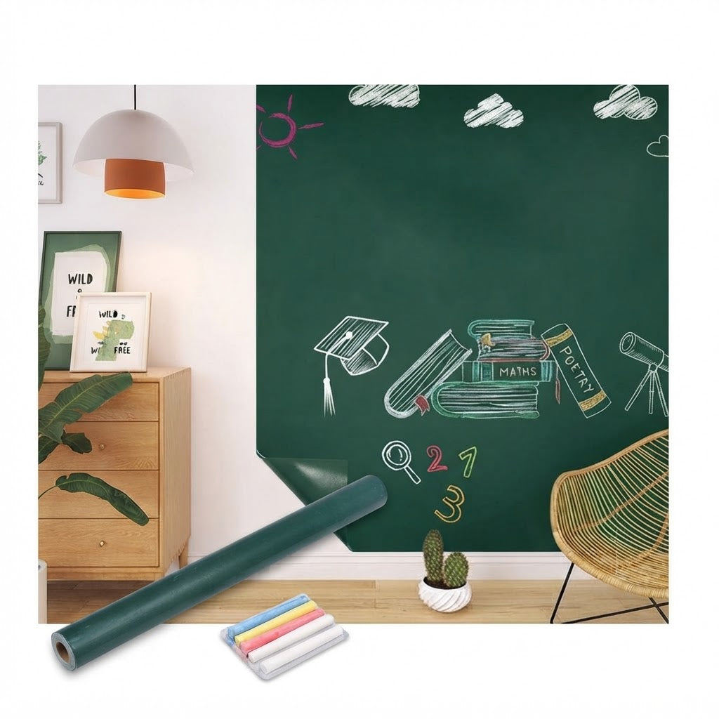 TABLEAU NOIR MAGNÉTIQUE  AUTO-ADHÉSIF POUR ÉCRIRE ET EFFACER FACILEMENT